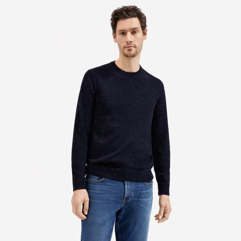 Everlane Grade-A Cashmere Crew Navy Sweater